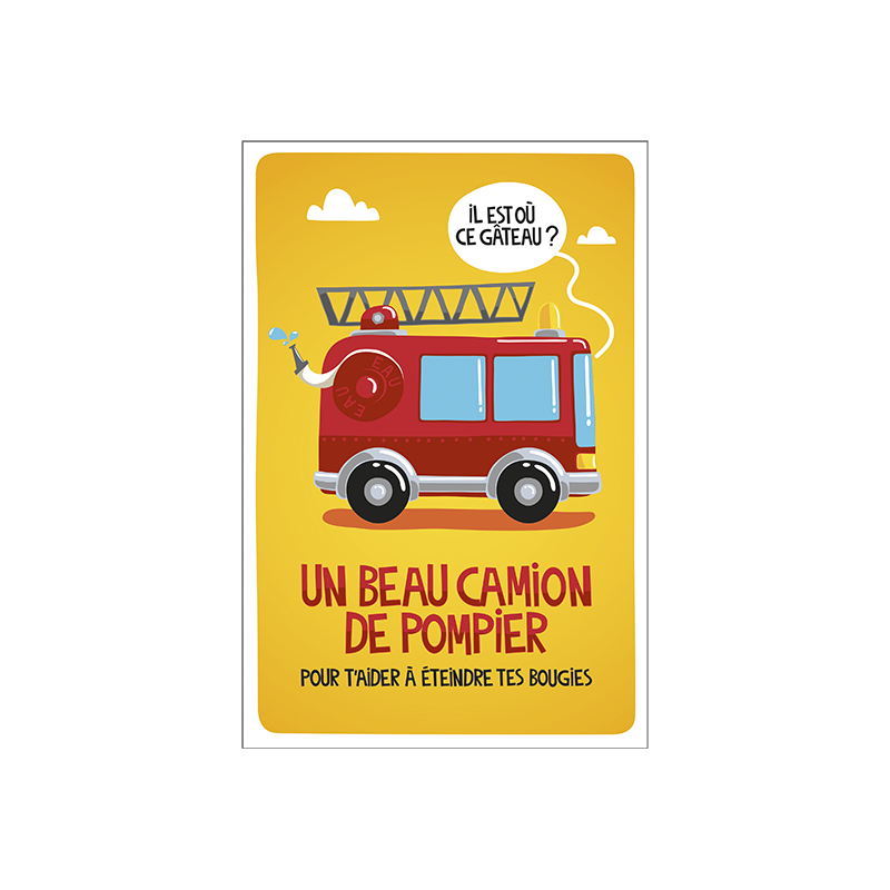 Carte de vœux for Sale avec l'œuvre « Camion de pompier pour enfants 3 ans  Pompier 3e anniversaire garçon Toddle, Cadeau parfait pour vous et vos  amis » de l'artiste luconats