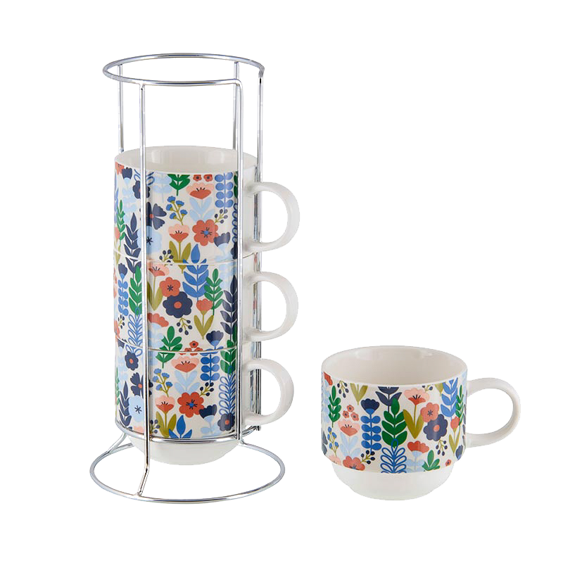 Tasse Rack 4 tasses Cuisine Fleurie P058-C152885-AM-19