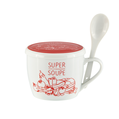 Bol à soupe Bol à soupe avec couvercle "Super soupe" P058-C153130-AF-30