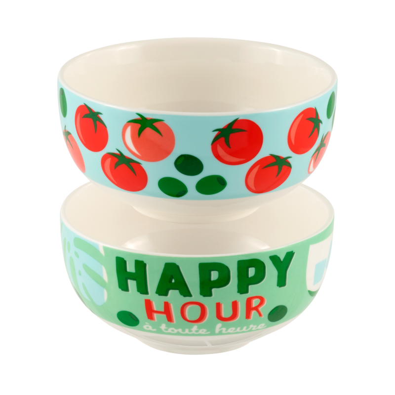 Bol Set de 2 bols Happy hour P058-C155045