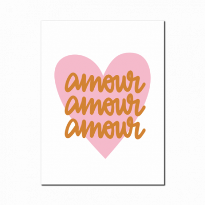 Affiche amour rose