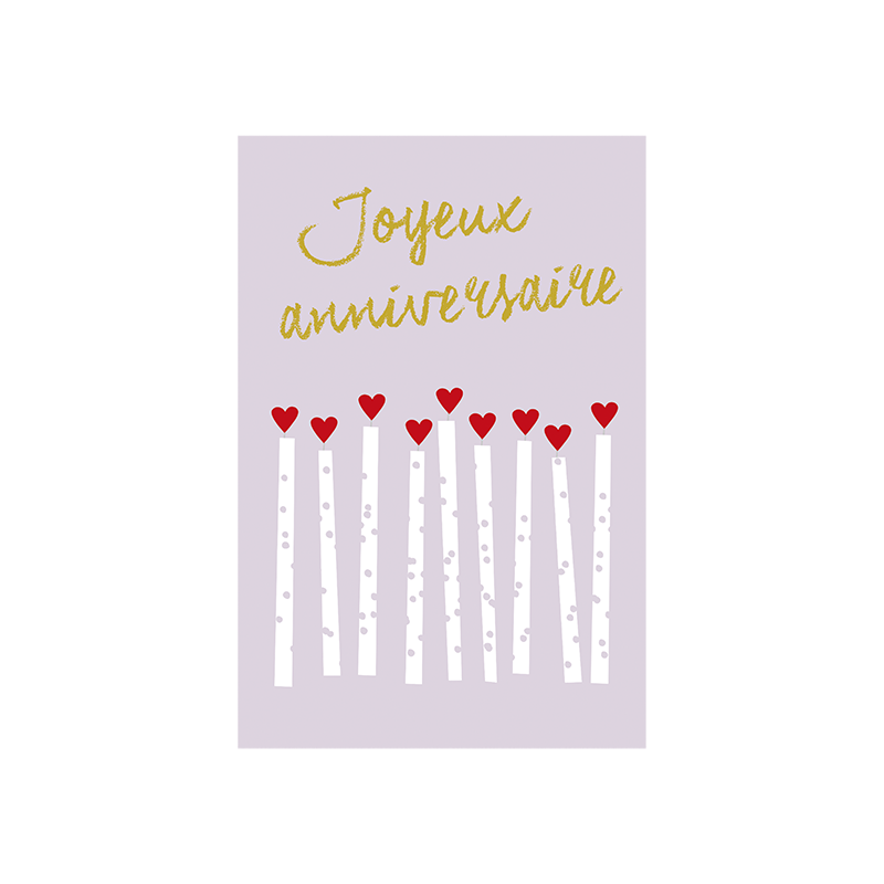 Carte Double Enveloppe Joyeux Anniversaire Bougies